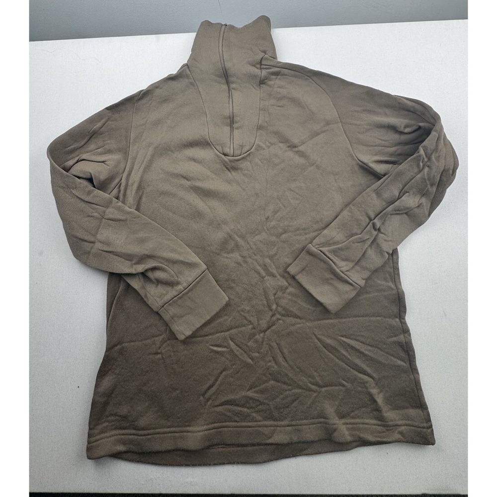 Military Shirt Mens Medium Undershirt Cold Weather Fleece Brown Sekri 1/4 Zip - Picture 1 of 15